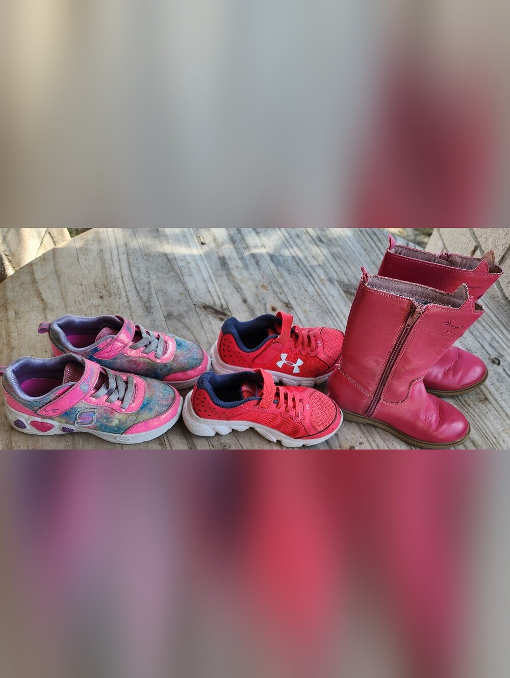 Little Girls’ Size 12 Shoe Bundle | Skechers, Under Armour, & Carter’s Cat Boots